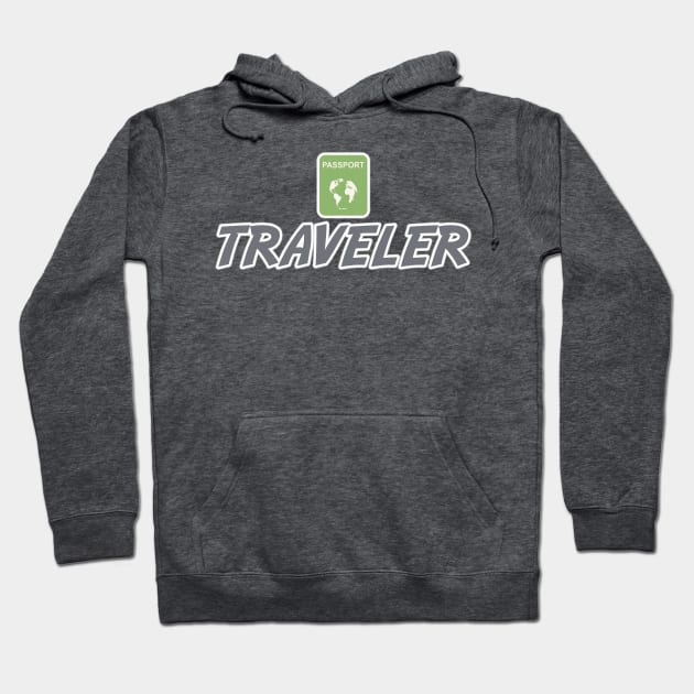 Traveler Jetsetter Globetrotter World Freelancer Hoodie by Grassroots Green